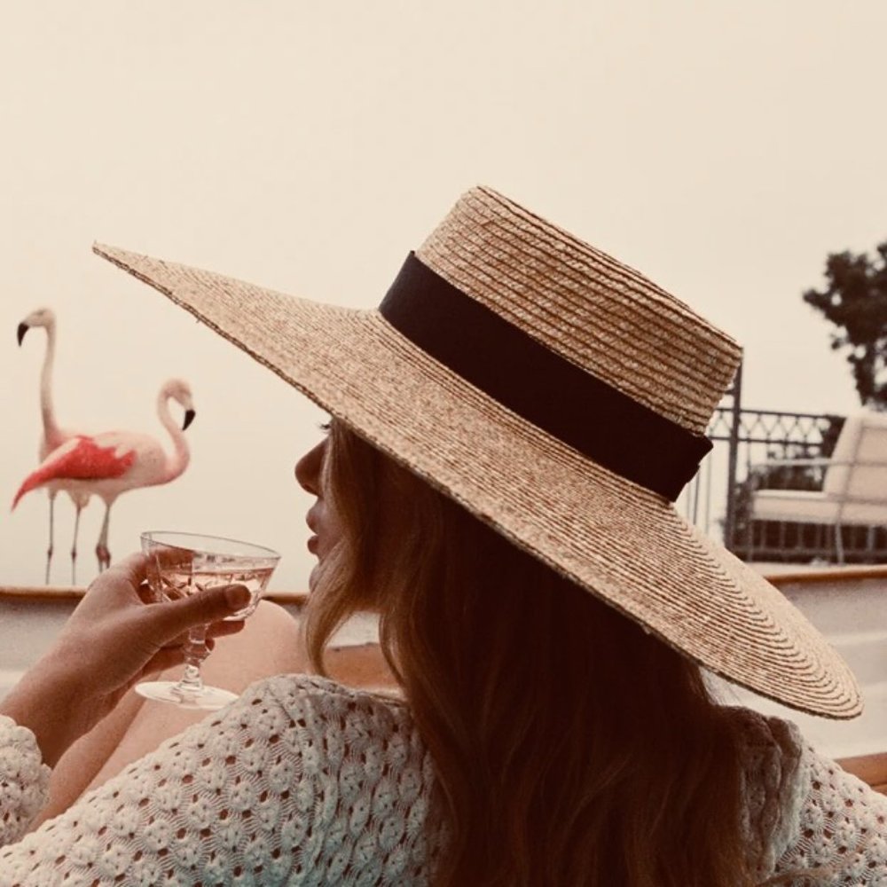LACK OF COLOR Women's Ultra-Wide-Brimmed "Spencer Boater" Straw Hat NWT Size M - Picture 2 of 10